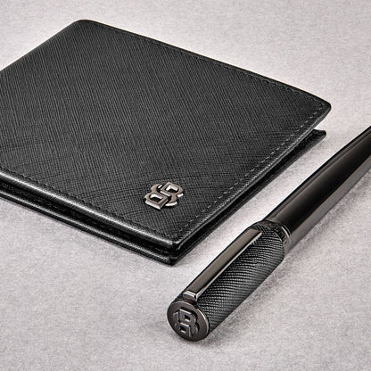 Hugo Boss Füllfederhalter Double B Saffiano Black