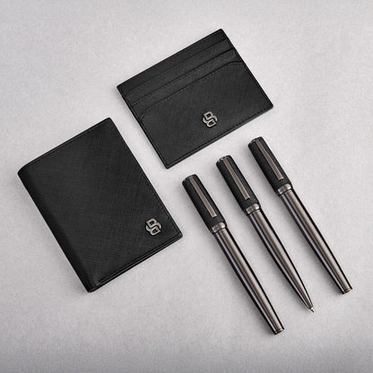 Hugo Boss Füllfederhalter Double B Saffiano Black