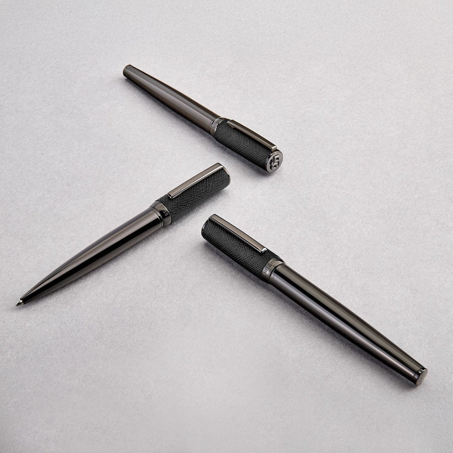 Hugo Boss Kugelschreiber Double B Saffiano Black