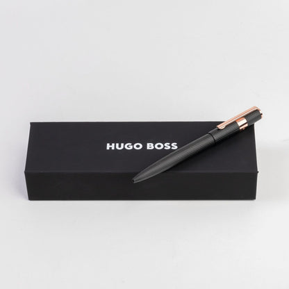 Hugo Boss Kugelschreiber Gear Pinstripe Black / Rosegold