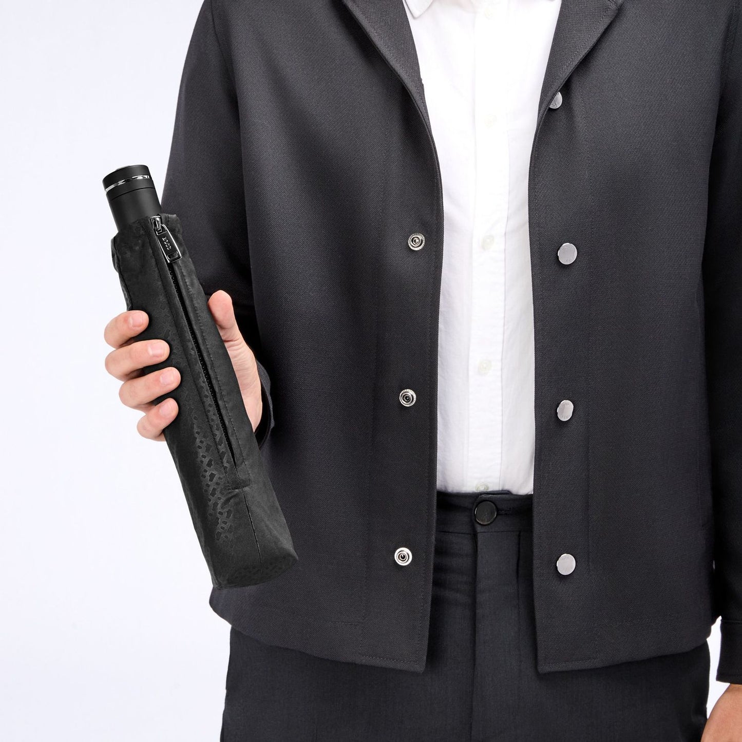 Hugo Boss Regenschirm Double B Black & Gun