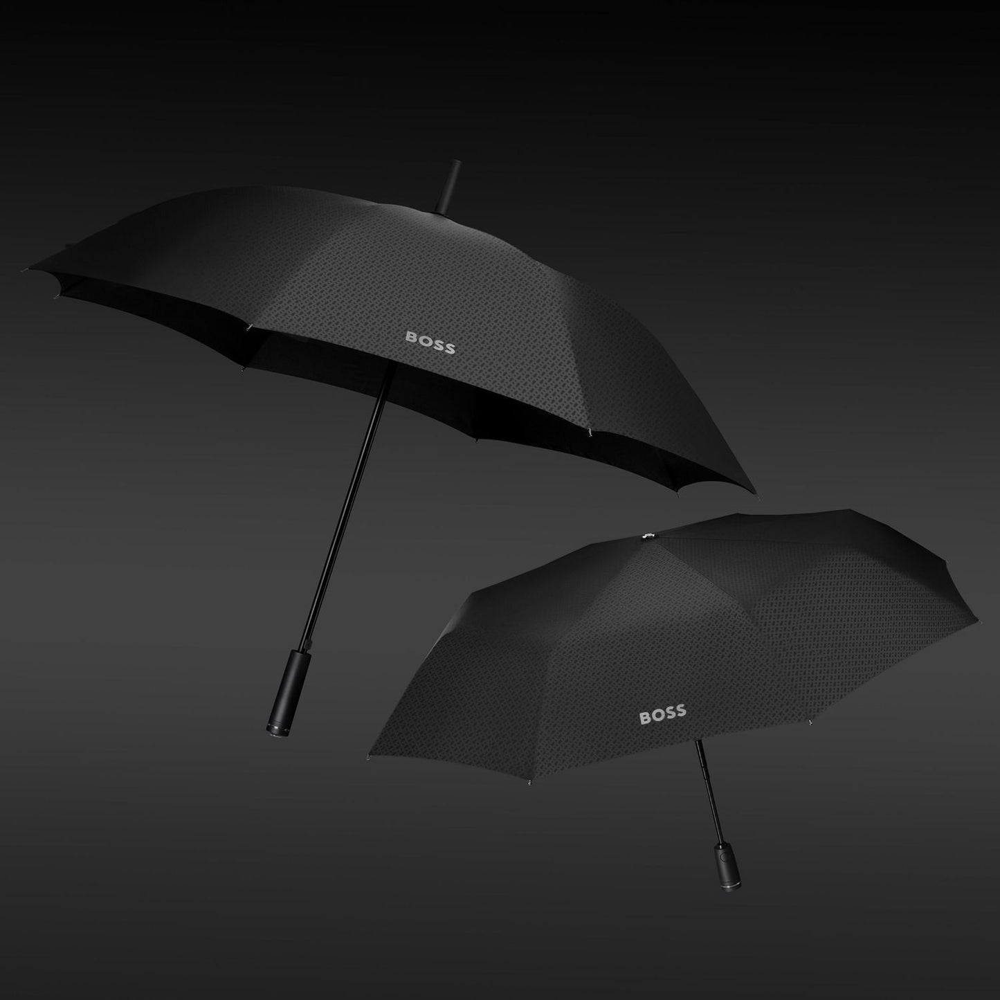 Hugo Boss Regenschirm Double B Black & Gun