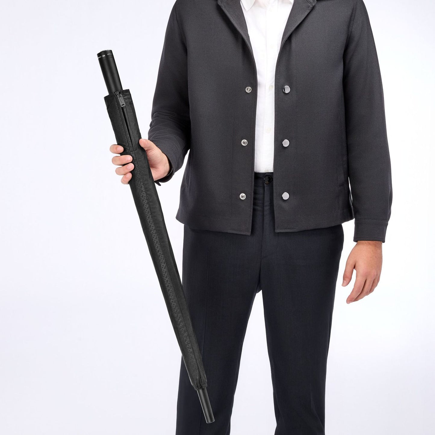 Hugo Boss Regenschirm Double B Black & Gun