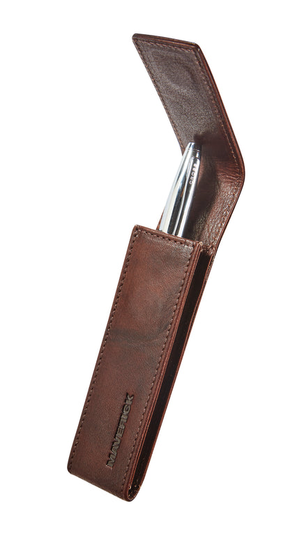 Maverick Stifte-Etui ROUGH GEAR Braun für 1 Stift | Echtes Leder