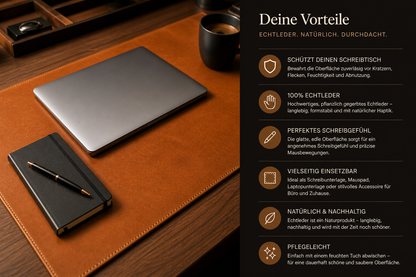 Memoria Schreibunterlage PETER Cognac | Echtes Leder