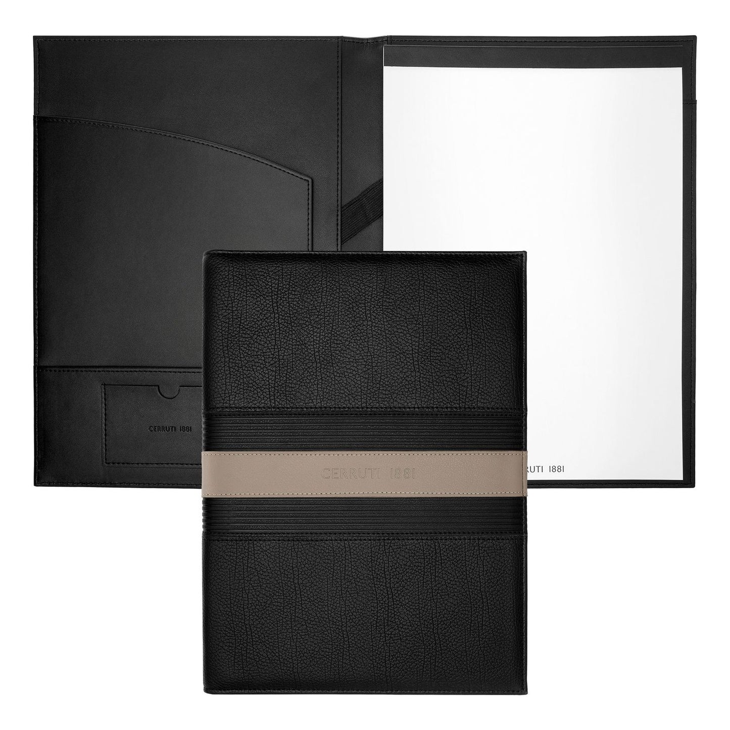 Cerruti 1881 A4 Schreibmappe Delano Taupe & Black