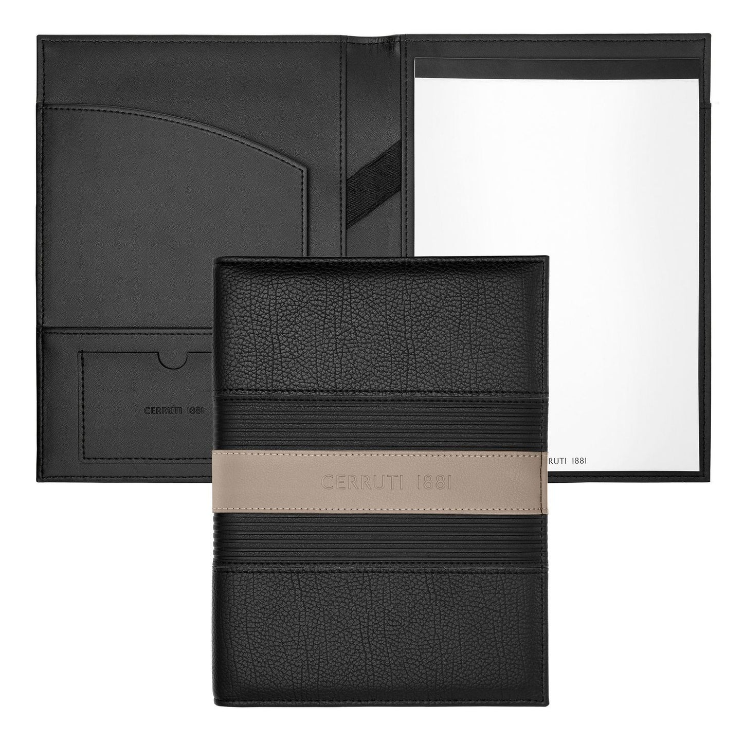 Cerruti 1881 A5 Schreibmappe Delano Taupe & Black