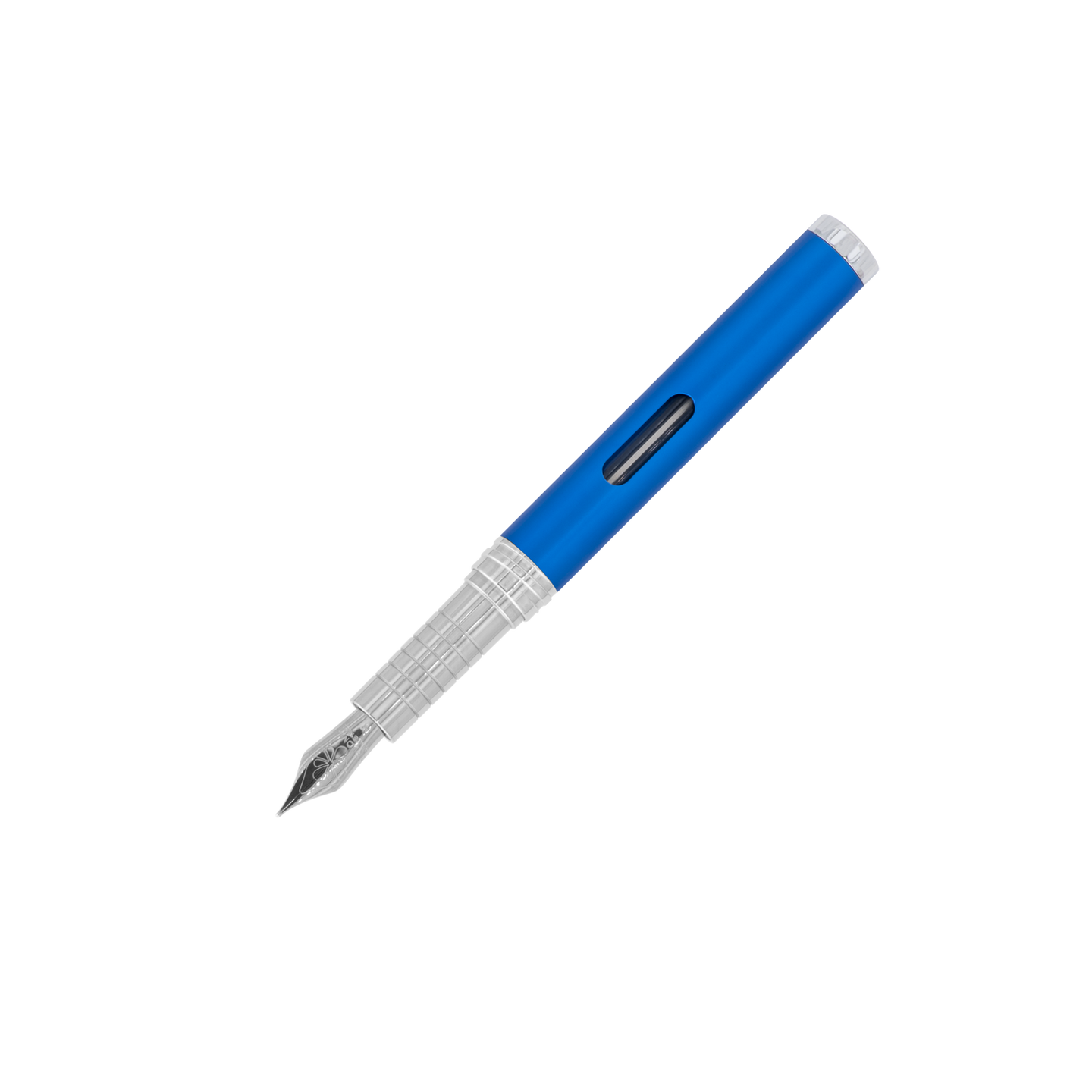 Diplomat Füllfederhalter NEXUS mit Tintenglas Blau/Chrom Edelstahlfeder
