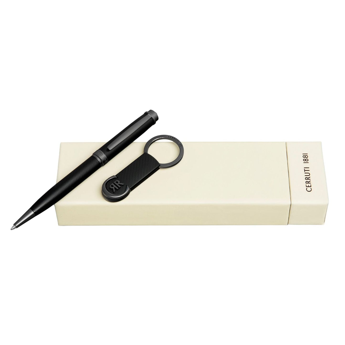 Cerruti 1881 Set Belgravia Black (kugelschreiber & schlüsselring)