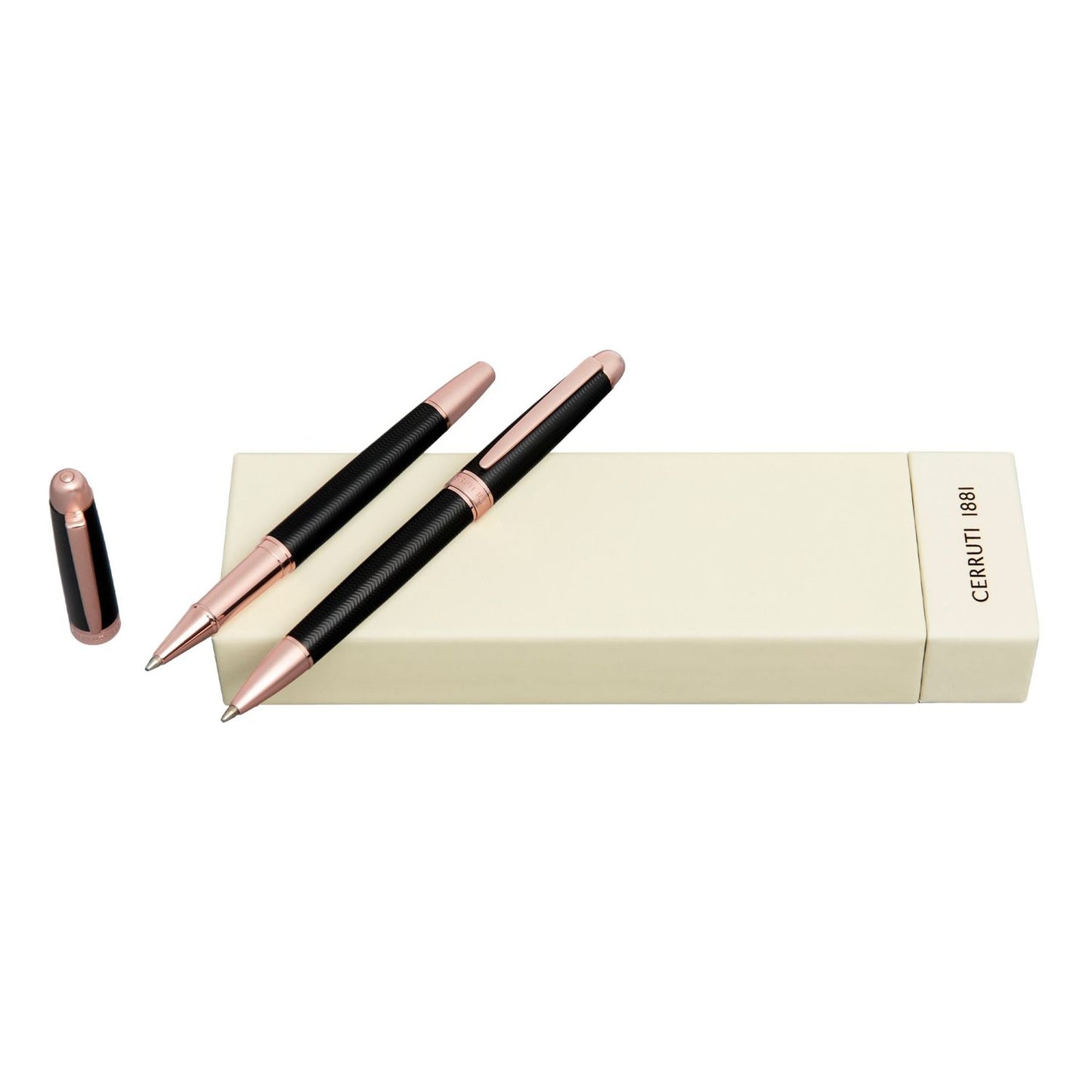 Cerruti 1881 Set Holborn Black & Rosegold (kugelschreiber & tintenroller)