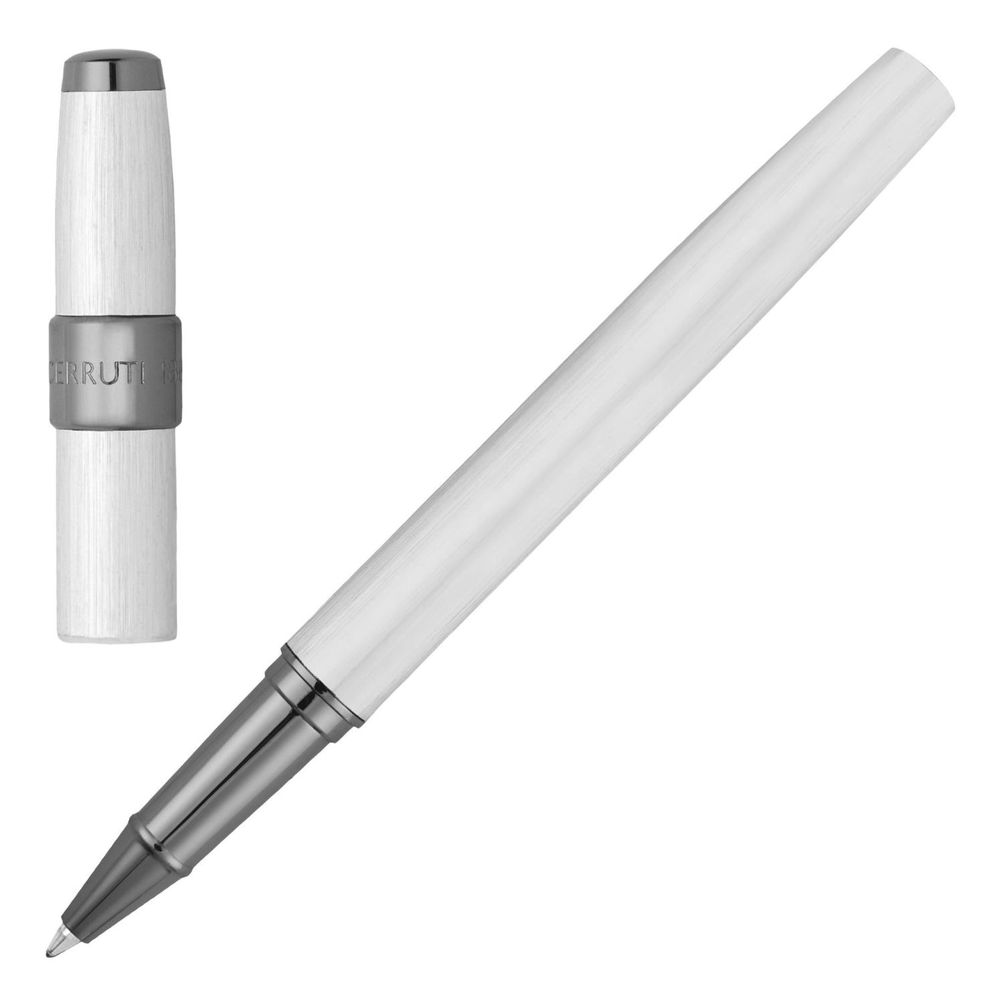 Cerruti 1881 Tintenroller Block Brushed Chrome