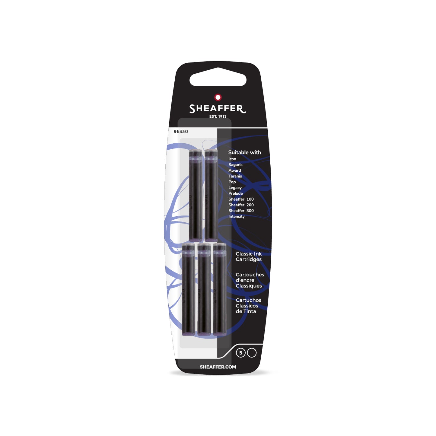 Sheaffer Packung mit 5 Tintenpatronen Schwarz