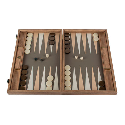 Manopoulos Backgammon BDE1CPR – graubeiges Krokodil-Design, Gesamtansicht