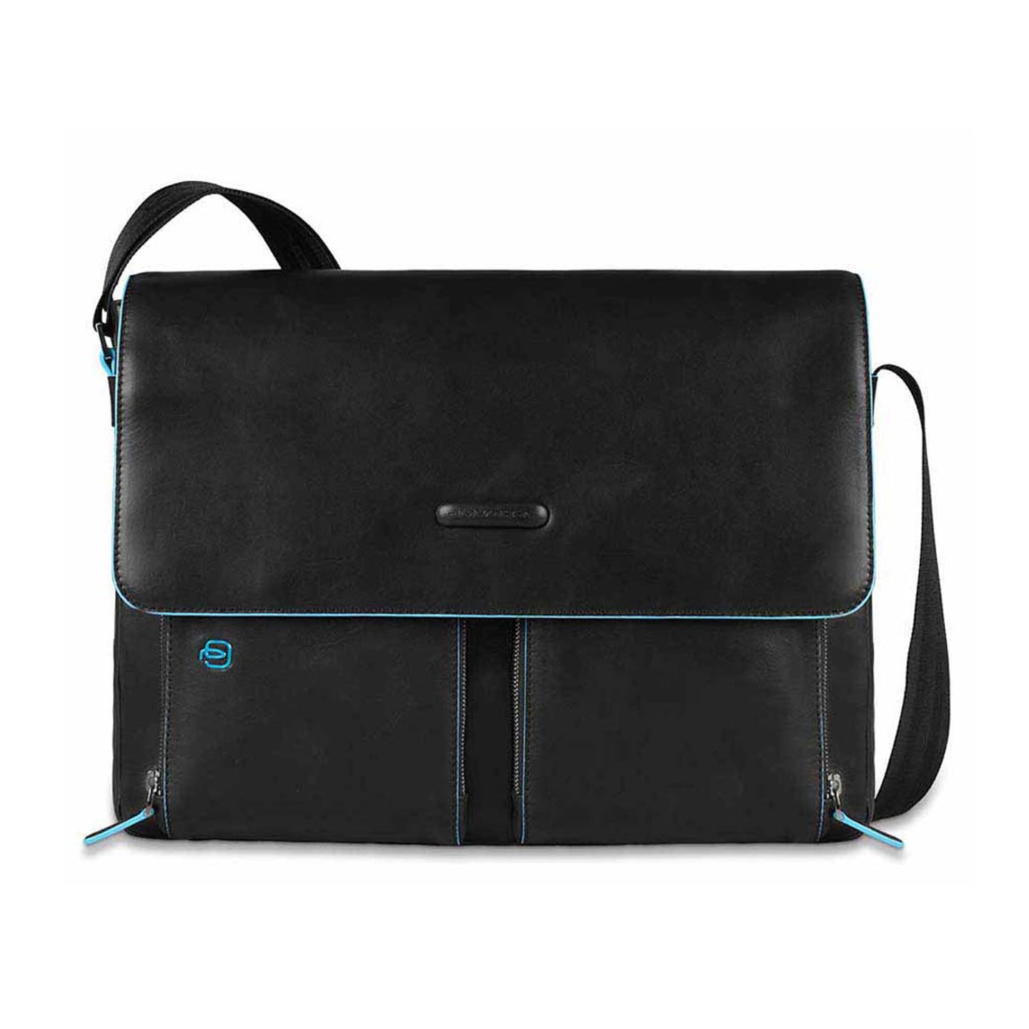 Piquadro Messenger Bag CA3337B2 Blue Square Black | Echtes Leder