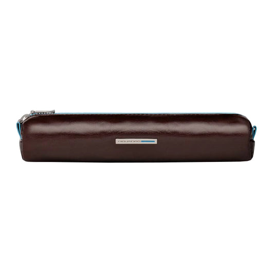 Piquadro Stifte-Etui AC974B2 Blue Square Mahagoni | Echtes Leder