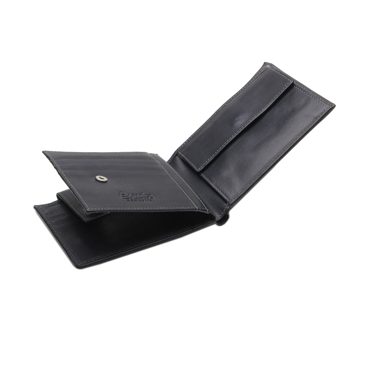 Esquire Geldbörse DALLAS 12 cm Schwarz | Echtes Leder