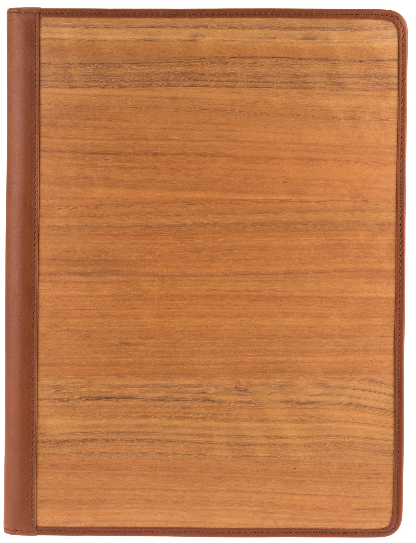 Sebastian Sturm Schreibmappe MARCO A4 | Echtes Holz Amazaque und braunes Leder