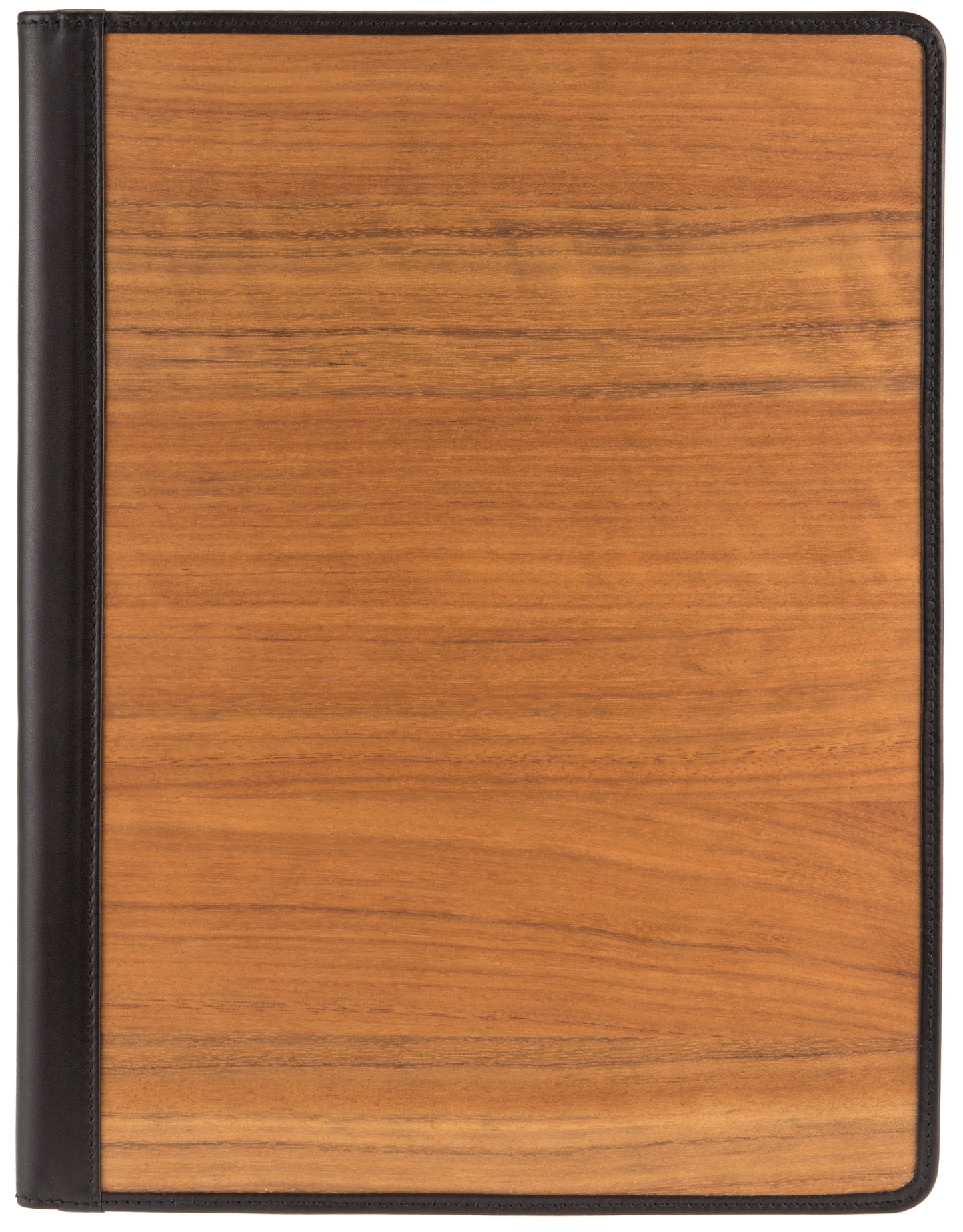 Sebastian Sturm Schreibmappe MARCO A4 | Echtes Holz Amazaque und schwarzes Leder