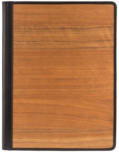 Sebastian Sturm Schreibmappe MARCO A4 | Echtes Holz Amazaque und schwarzes Leder