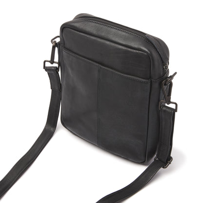 dR Amsterdam Schultertasche TAMPA Black 933575 | Echtes Leder