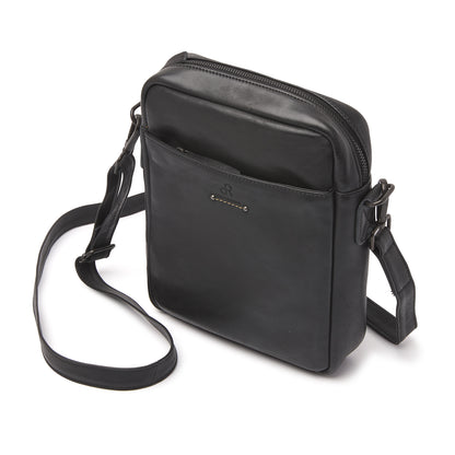 dR Amsterdam Schultertasche TAMPA Black 933575 | Echtes Leder