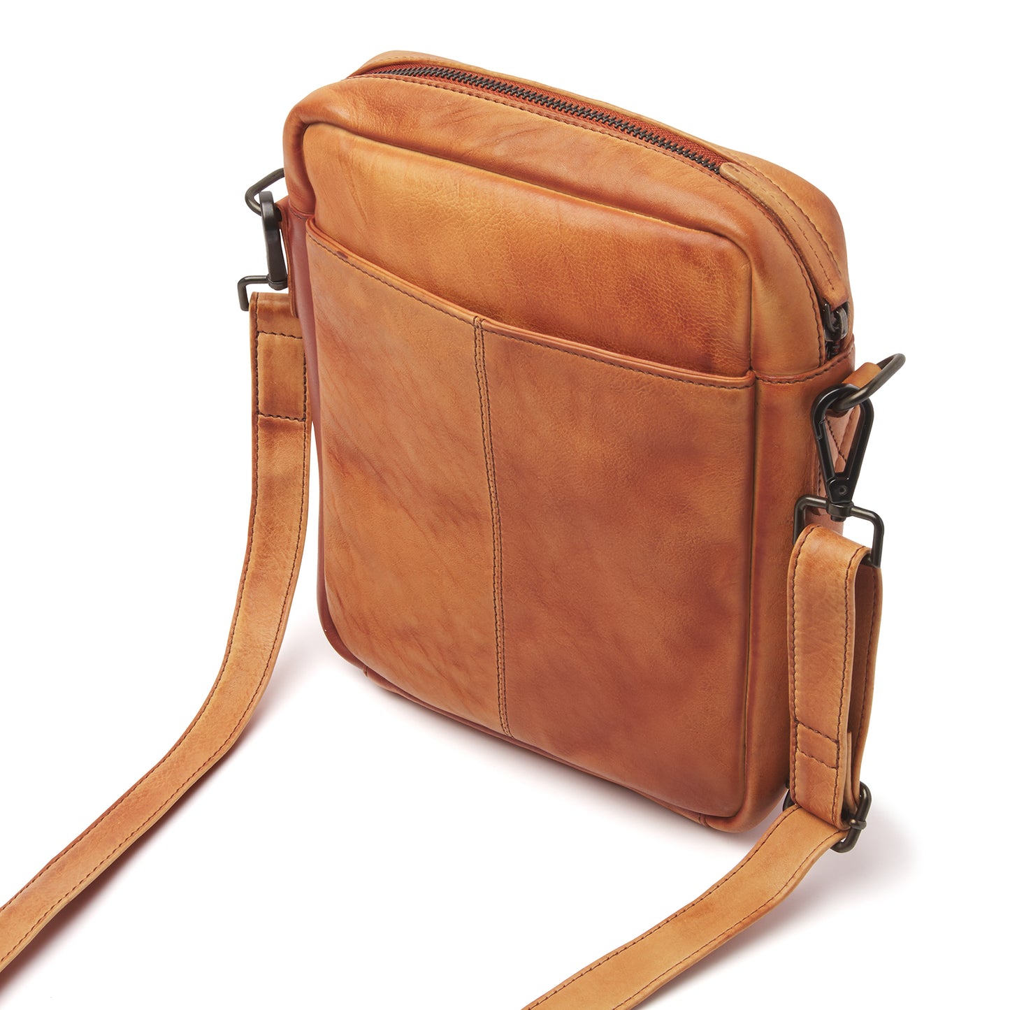 dR Amsterdam Schultertasche TAMPA Camel 933575 | Echtes Leder