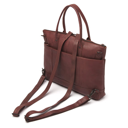 dR Amsterdam Aktentasche TAMPA Brown 933579 | Echtes Leder