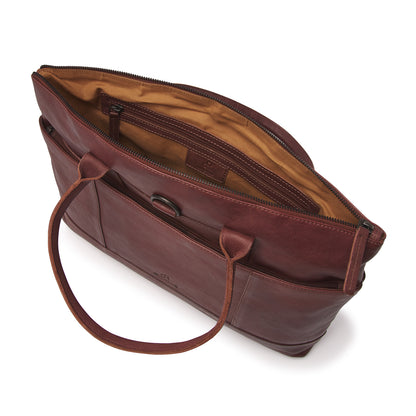 dR Amsterdam Aktentasche TAMPA Brown 933579 | Echtes Leder