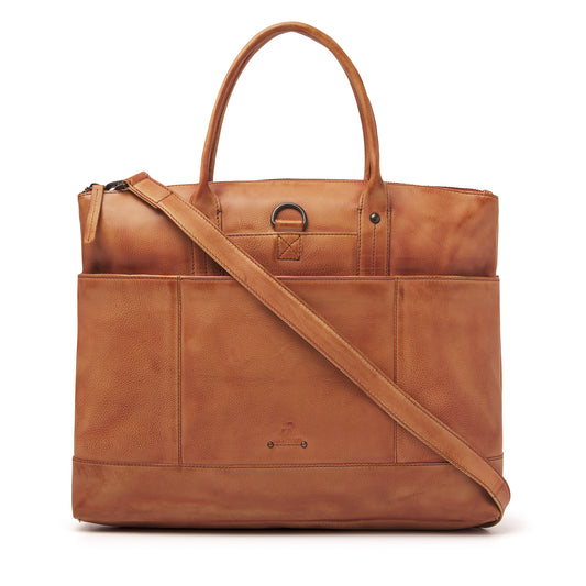 dR Amsterdam Aktentasche TAMPA Camel 933579 | Echtes Leder
