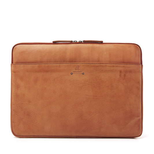 dR Amsterdam Laptop Sleeve TAMPA Camel 933580 | Echtes Leder
