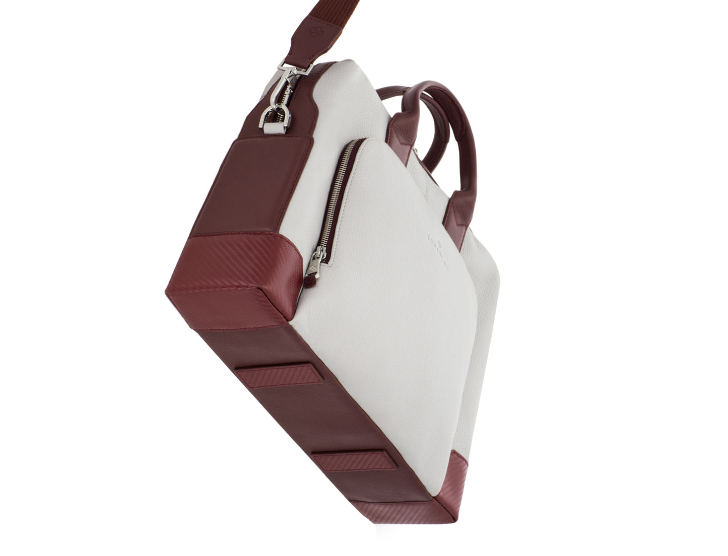 Scharlau Aktentasche MAHLER Burgundy - Off-white | Echtes Leder