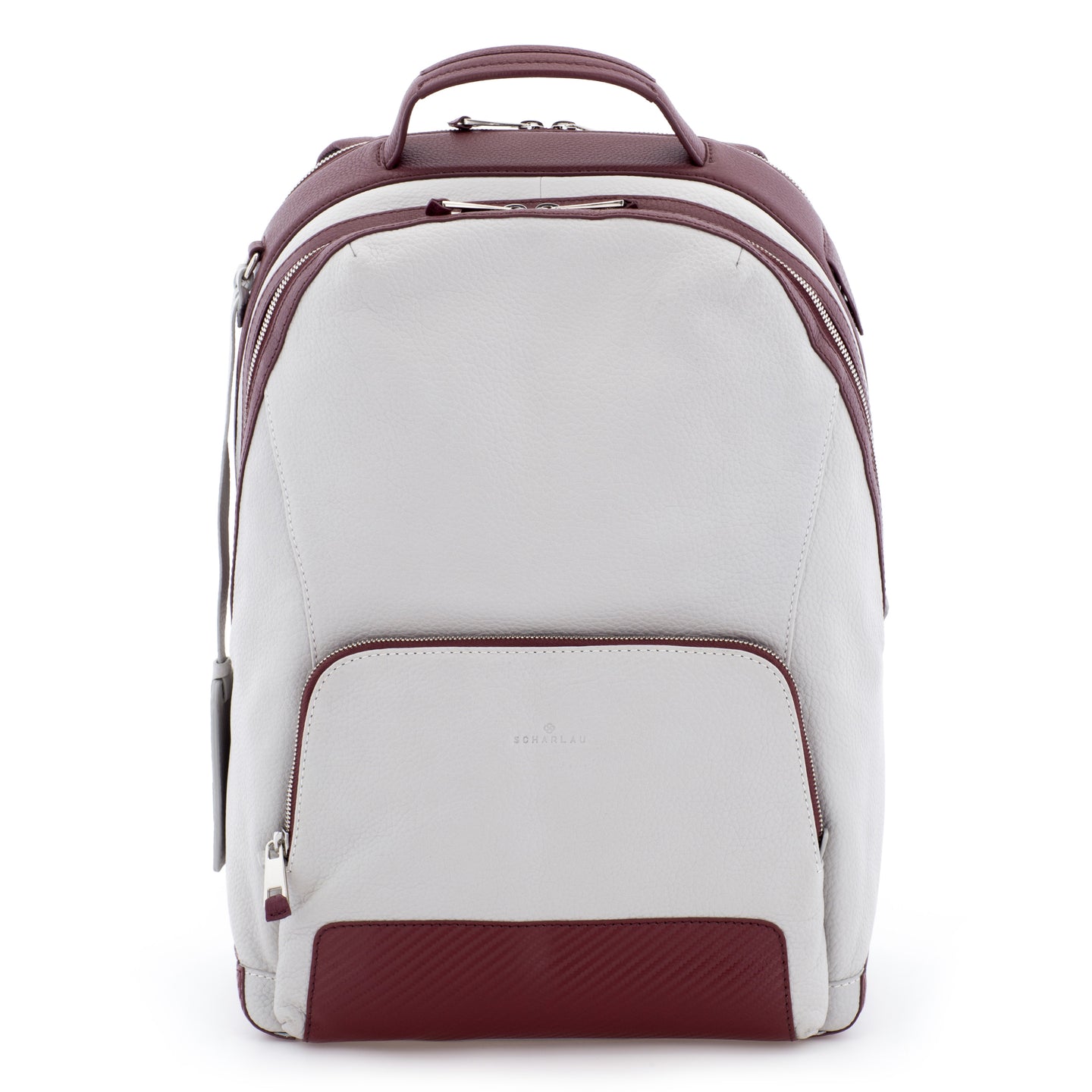 Scharlau Rucksack NIELSEN Burgundy - Off-white | Echtes Leder