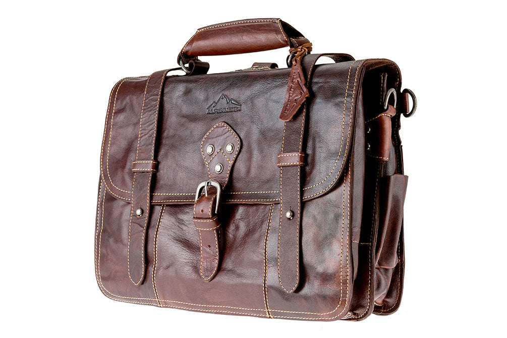 Alpenleder Multifunktionstasche BROOKS Brandy | Echtes Büffel-Leder