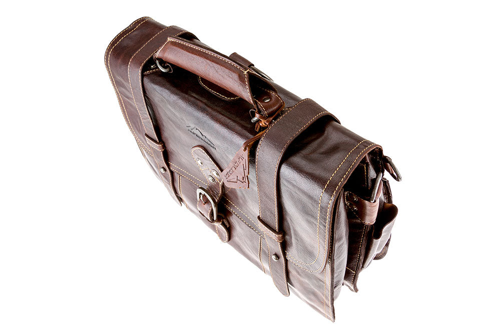 Alpenleder Multifunktionstasche BROOKS Brandy | Echtes Büffel-Leder