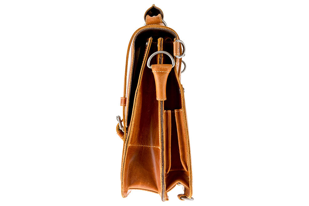 Alpenleder Multifunktionstasche BROOKS Cognac | Echtes Büffel-Leder