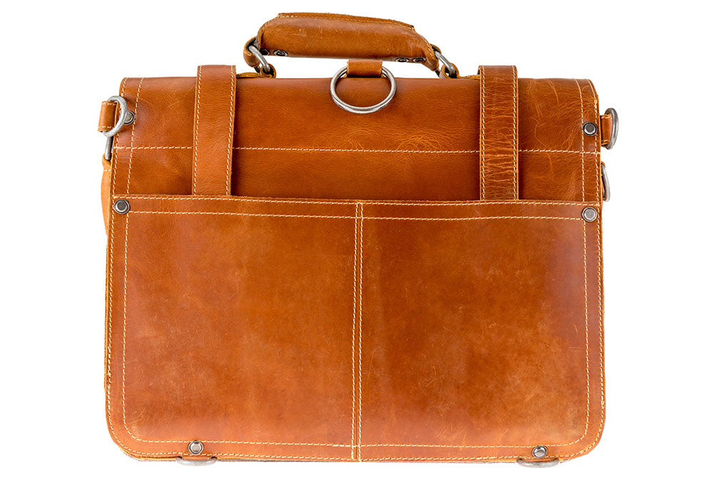 Alpenleder Multifunktionstasche BROOKS Cognac | Echtes Büffel-Leder