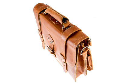 Alpenleder Multifunktionstasche BROOKS Cognac | Echtes Büffel-Leder