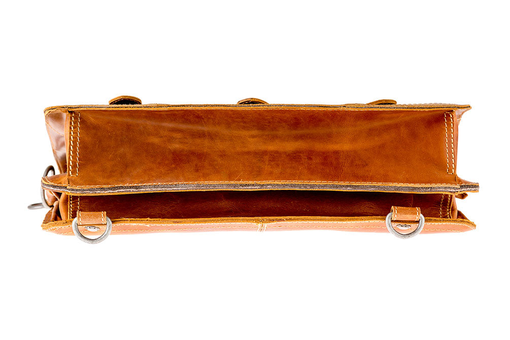 Alpenleder Multifunktionstasche BROOKS Cognac | Echtes Büffel-Leder