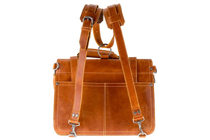 Alpenleder Multifunktionstasche BROOKS Cognac | Echtes Büffel-Leder