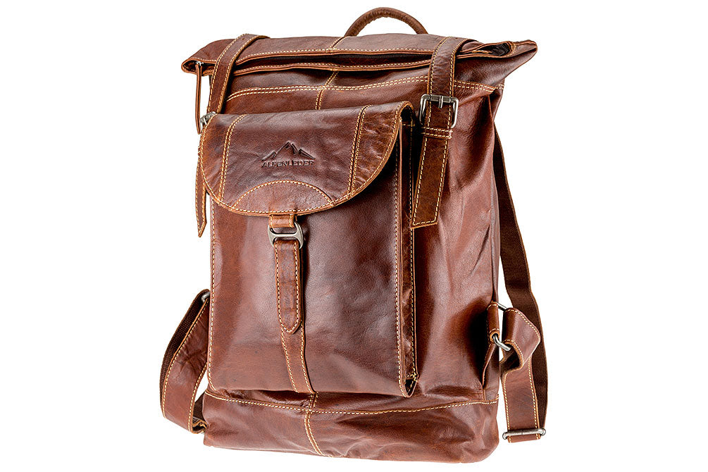 Alpenleder Rucksack MOUTAINSIDE | Echtes Büffel-Leder