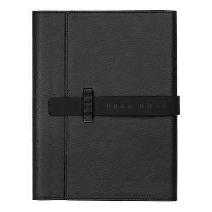 Hugo Boss Schreibset ILLUSION Gear Black | Kugelschreiber und A5 Schreibmappe
