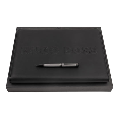 Hugo Boss Schreibset FILAMENT Gun | Kugelschreiber und A4 Schreibmappe