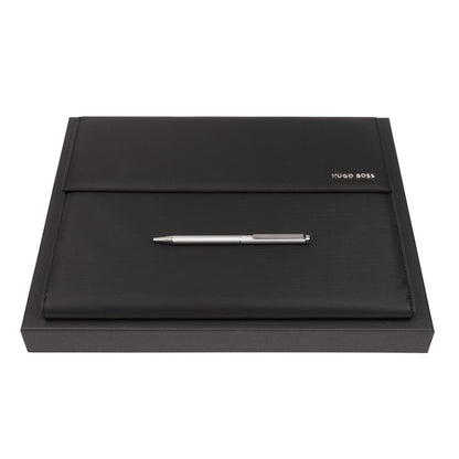 Hugo Boss Schreibset PINSTRIPE | Kugelschreiber und A4 Schreibmappe