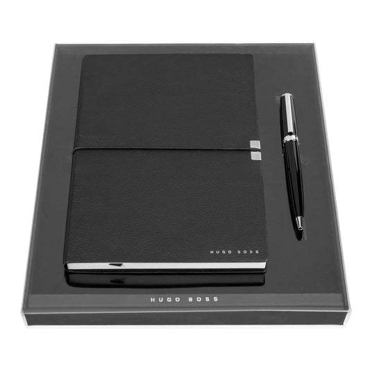 Hugo Boss Schreibset HPBH124A | Kugelschreiber und A5 Schreibmappe
