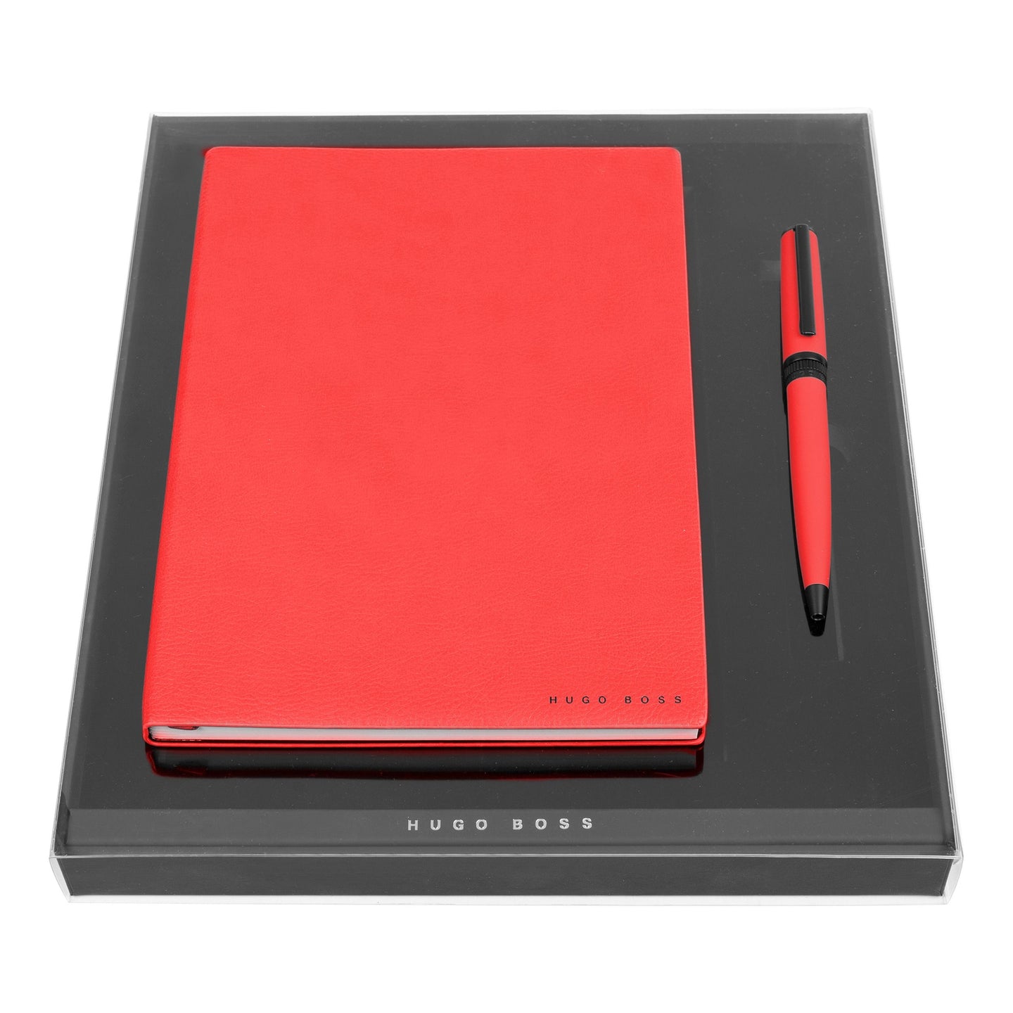 Hugo Boss Schreibset GEAR Matrix Red | Kugelschreiber und A5 Notizblock
