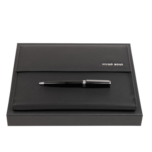 Hugo Boss Schreibset HPBM254A | Kugelschreiber und A5 Schreibmappe