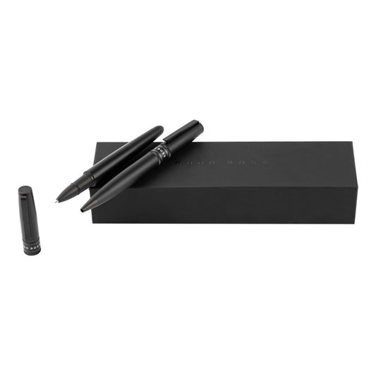 Hugo Boss Schreibset ILLUSION Gear Black | Kugelschreiber und Tintenroller