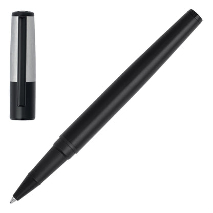 Hugo Boss Schreibset GEAR Minimal Black & Chrome | Kugelschreiber und Tintenroller