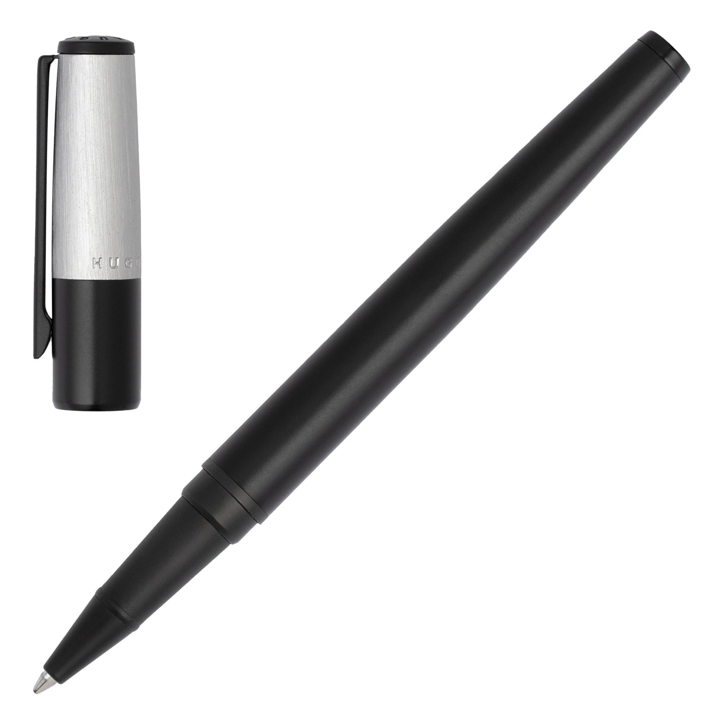 Hugo Boss Schreibset GEAR Minimal Black & Chrome | Kugelschreiber und Tintenroller