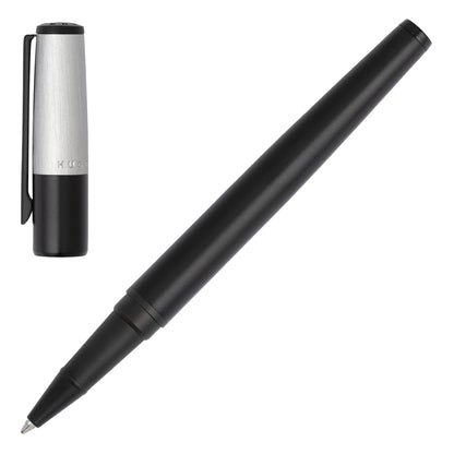 Hugo Boss Schreibset GEAR Minimal Black & Chrome | Kugelschreiber und Tintenroller